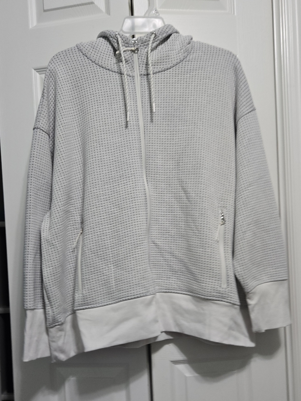 Old Navy Light Gray Men's Hooded Zip-Up Sweater